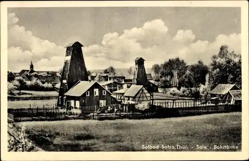 Ak Bad Sulza im Weimarer Land Thüringen, Sole-Bohrtürme
