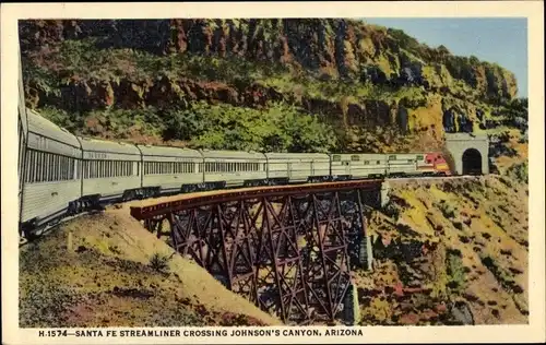 Ak Johnson's Canyon Arizona, Santa Fe Streamliner