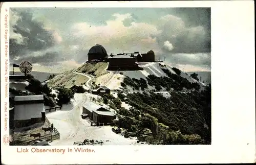 Ak Kalifornien USA, Lick Observatory in Winter