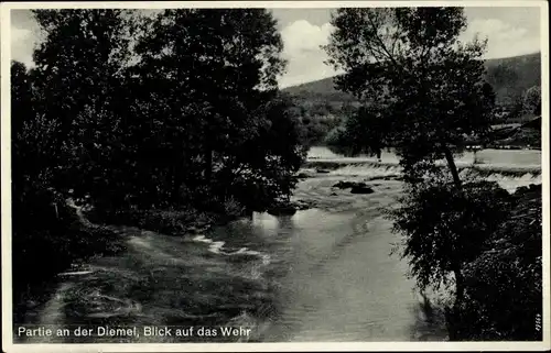 Ak Helmarshausen Bad Karlshafen in Hessen, Diemel, Wehr