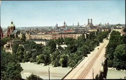 Ak München, Stadtpanorama vom Maximilianeum gesehen