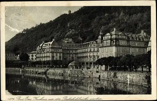 Ak Bad Ems an der Lahn, Kurhaus von der Bahnhofsbrücke gesehen