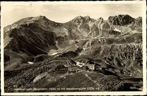 Ak Oberstdorf im Oberallgäu, Nebelhorn, Bahn-Bergstation, Gipfel