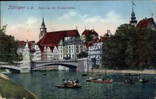 Ak Tübingen am Neckar, Neckarbrücke