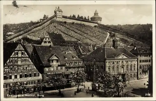 Ak Esslingen am Neckar, Teilansicht, Burg