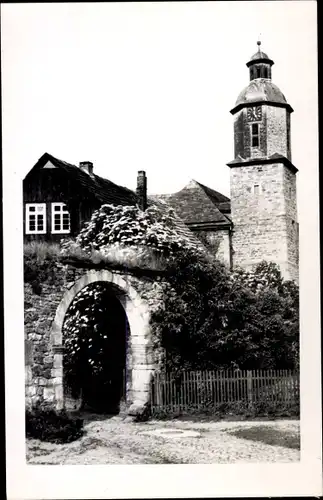 Ak Lippoldsberg Wahlsburg Weserbergland, Torbogen, Turm