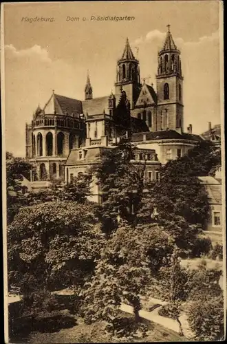 Ak Magdeburg an der Elbe, Dom, Präsidialgarten