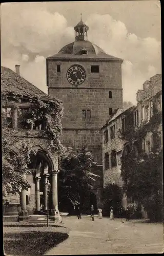 Ak Heidelberg am Neckar, Schlosshof, Ruprechtsbau, Wartturm