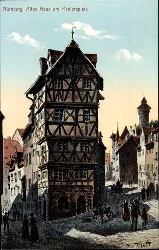 Ak Nürnberg in Mittelfranken, Altes Haus, Paniersplatz