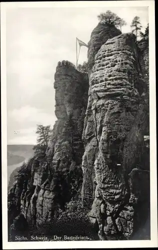 Ak Lohmen Sächsische Schweiz, Basteifelsen