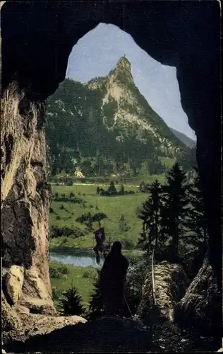 Ak Oberammergau in Oberbayern, Bärenhöhle, Kofel