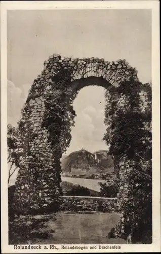 Ak Rolandseck Remagen am Rhein, Rolandsbogen, Drachenfels