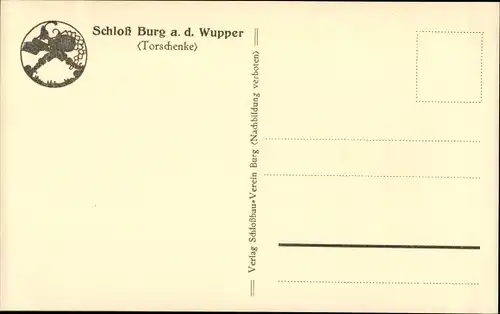 Ak Burg an der Wupper Solingen, Schloss Burg, Torschenke