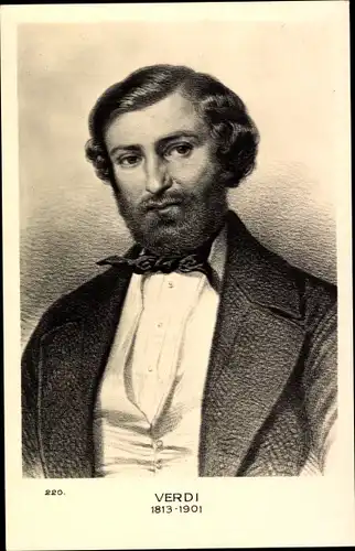 Ak Ital. Komponist Giuseppe Fortunino Francesco Verdi, Portrait