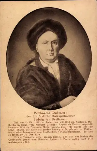 Ak Beethovens Großvater, Kurfürstlicher Hofkapellmeister Ludwig van Beethoven