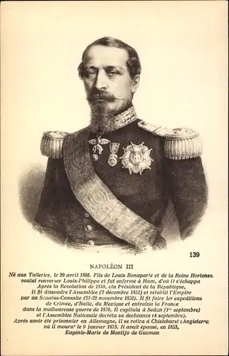 Ak Napoleon III, Fils de Louis Bonaparte, Portrait
