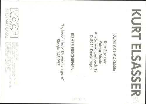 Ak Sänger Kurt Elsasser, Portrait