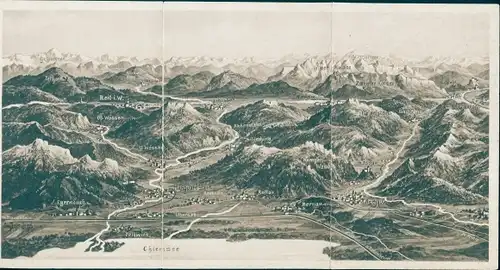 Klapp Landkarten Ak Bernau am Chiemsee, Gebirge, Reit im Winkl