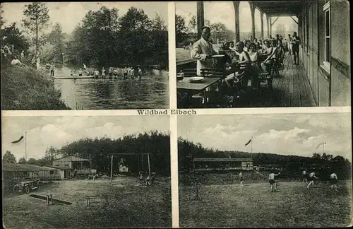 Ak Eibach Nürnberg in Mittelfranken, Wildbad, Spielplatz, Natur-Familienbad