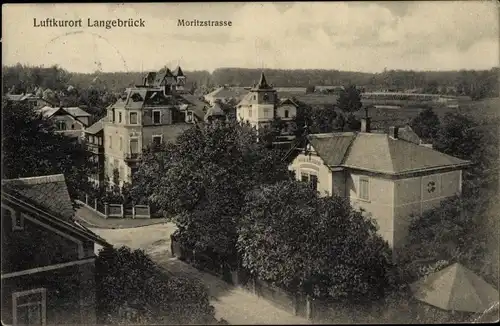 Ak Dresden Nord Langebrück, Blick auf die Moritzstraße