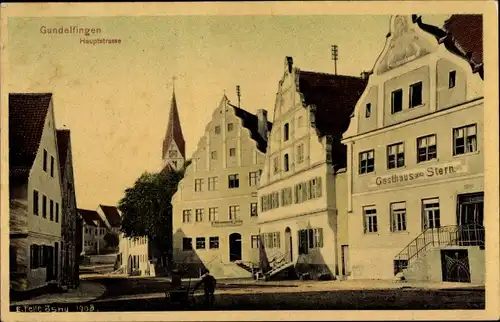 Ak Gundelfingen an der Donau Schwaben, Gasthaus goldener Stern, Eugen Felle, Hauptstraße