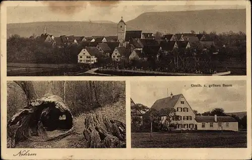 Ak Nehren an der Mosel, Dicke Eiche, Gasthaus zum grünen Baum, Totalansicht