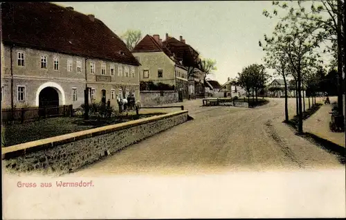 Ak Wermsdorf in Sachsen, Straßenpartie