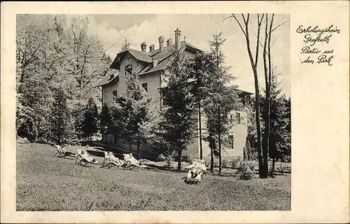 Ak Grafrath in Oberbayern, Erholungsheim, Parkpartie, Liegestühle