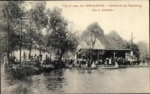 Ak Radeberg im Kreis Bautzen Sachsen, Blick auf die Hüttermühle, Inh. L. Saalbach