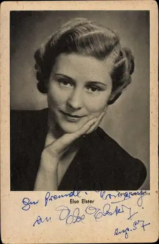 Ak Schauspielerin Else Elster, Portrait, Autogramm