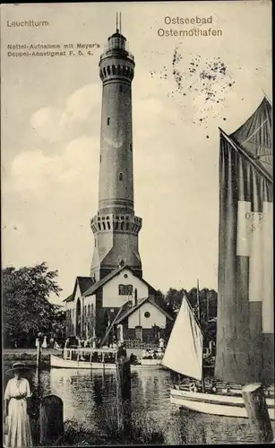 Ak Chorzelin Osternothafen Świnoujście Swinemünde Pommern, Leuchtturm