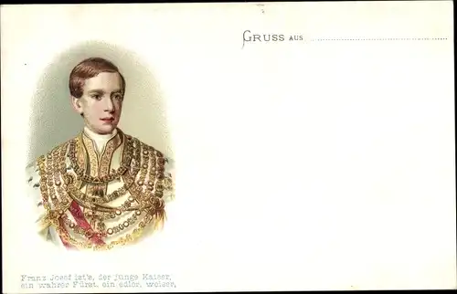 Litho Kaiser Franz Joseph I., Portrait im Jahr 1848