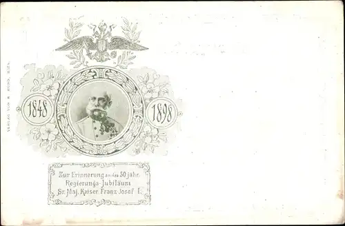 Ak Kaiser Franz Joseph I., 50jh Regierungsjubiläum 1898, Portrait