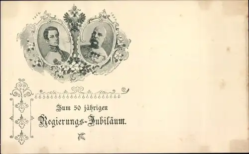 Ak Kaiser Franz Joseph I., Portrait, 50 jähriges Regierungs-Jubiläum 1898