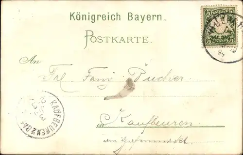 Litho München Bayern, Gasthaus Augustinerkeller, Innenansicht