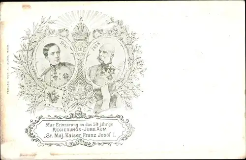 Ak Kaiser Franz Joseph I., Portrait, 50 jähriges Regierungs-Jubiläum 1898