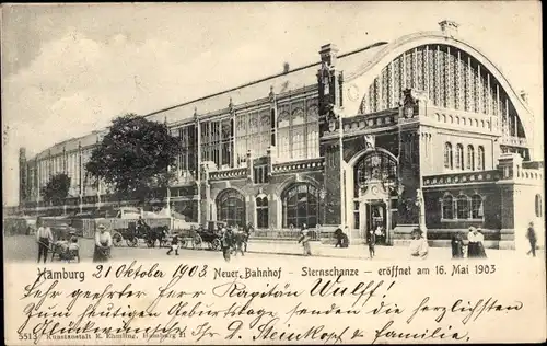 Ak Hamburg Altona Sternschanze, Neuer Bahnhof