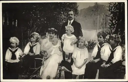 Foto Ak Kaiser Karl I. von Österreich, Zita, Kinder