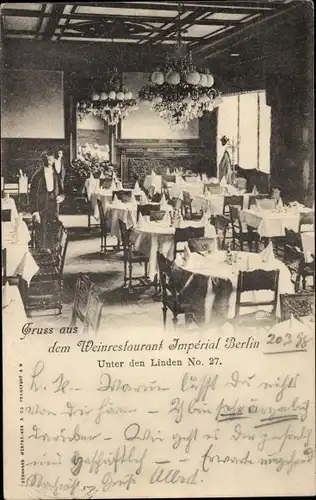 Ak Berlin Mitte, Weinrestaurant Imperial, Unter den Linden 27