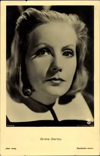 Ak Schauspielerin Greta Garbo, Portrait, Ross 8343/5