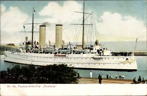 Ak Niederländisches Kriegsschiff, Hr.Ms. Zeeland, Pantserdekschip