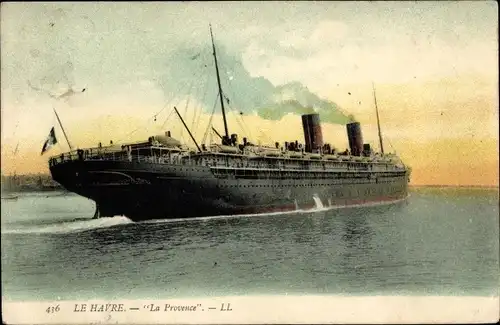 Ak Le Havre, Paquebot Provence, Dampfschiff, CGT, French Line