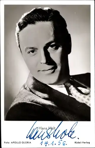 Ak Schauspieler Hans Holt, Portrait, Autogramm