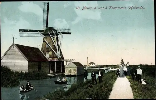 Ak Krommenie Zaandam Zaanstad Nordholland, Un Moulin à vent