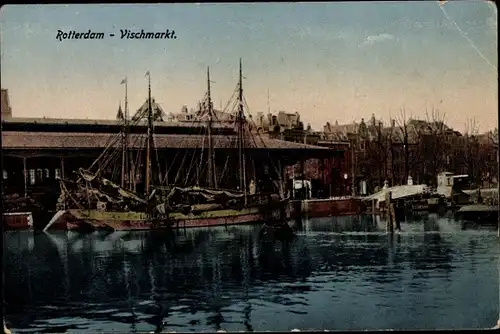 Ak Rotterdam Südholland Niederlande, Vischmarkt