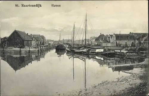 Ak Sint Maartensdijk Zeeland Niederlande, Hafen