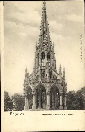 Postkarte Laeken Brüssel Brüssel, Denkmal Leopold I