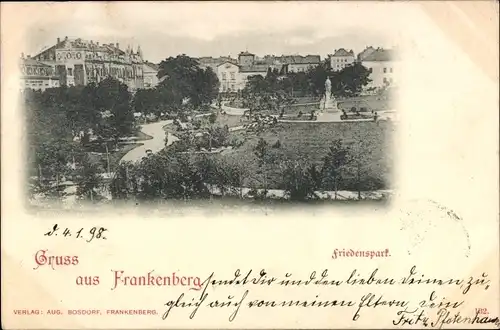 Ak Frankenberg in Sachsen, Friedenspark