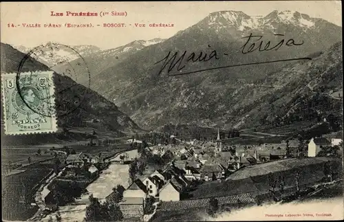 Ak Bossòst Bosost Katalonien, Valle de Aran, Gesamtansicht, Pyrenäen