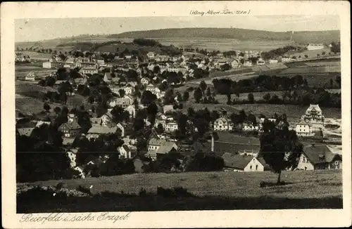 Ak Grünhain Beierfeld im Erzgebirge Sachsen, Panorama, König Albert Turm